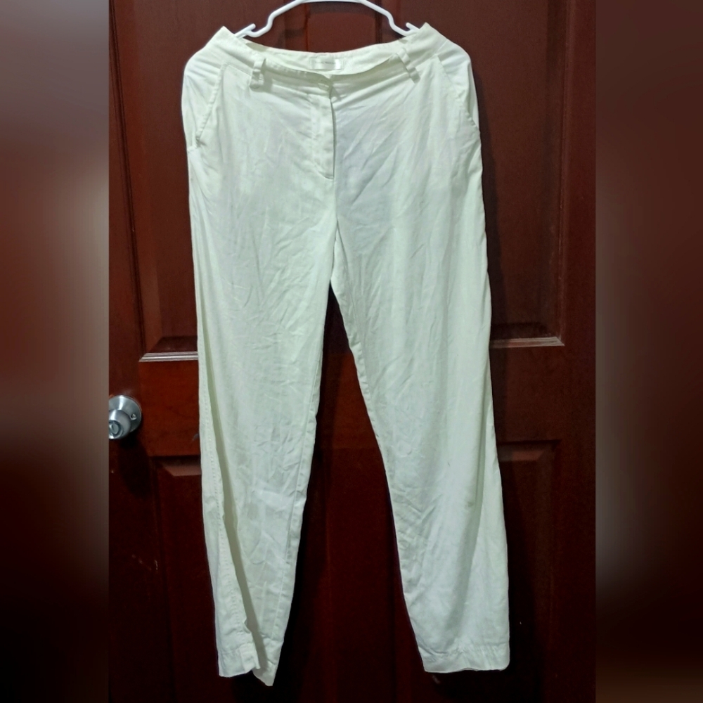 Isaac Mizrahi 100% linen white dress pants size 4